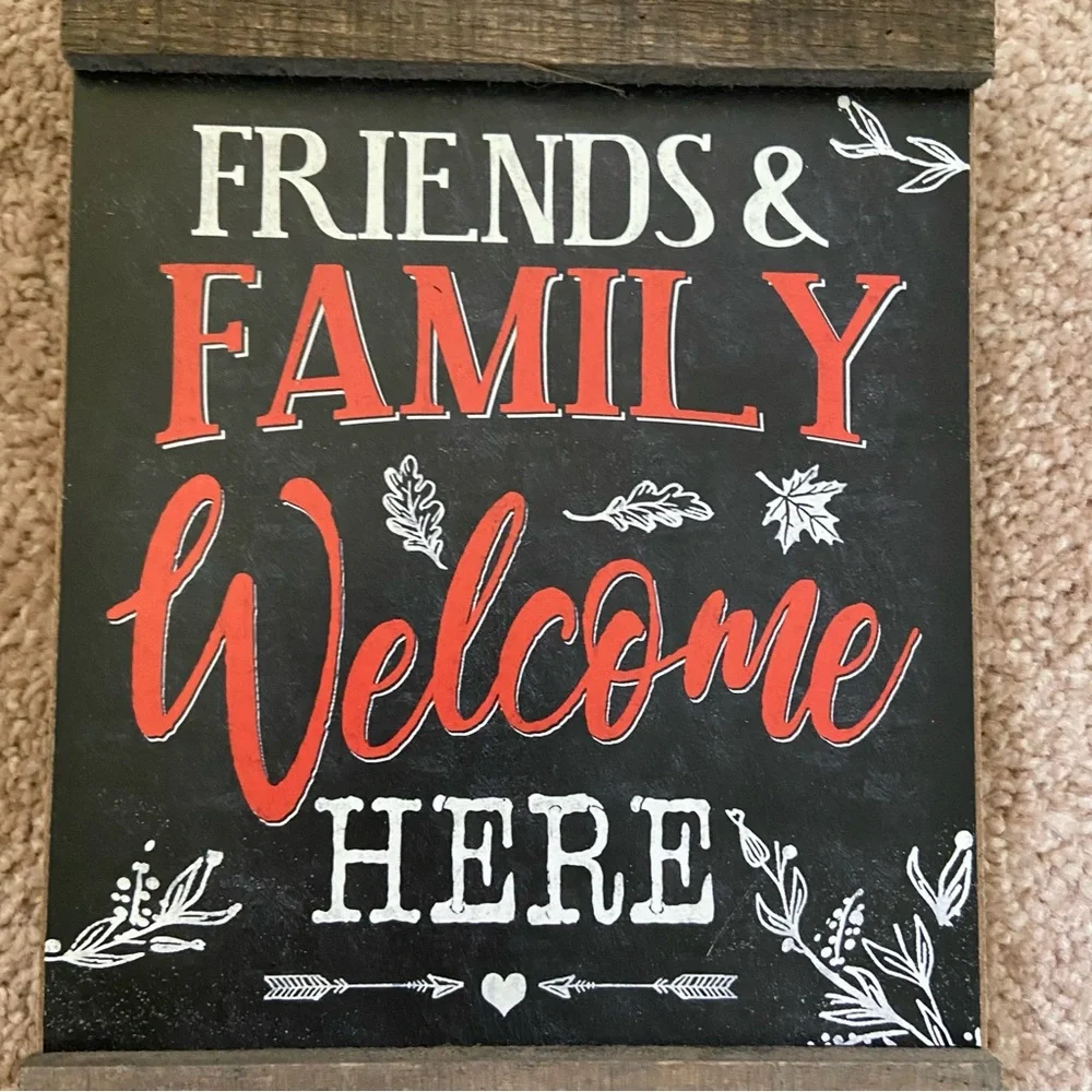Friends & Family Welcome Here Wooden Easel Decor Sign - Picture 6 of 7